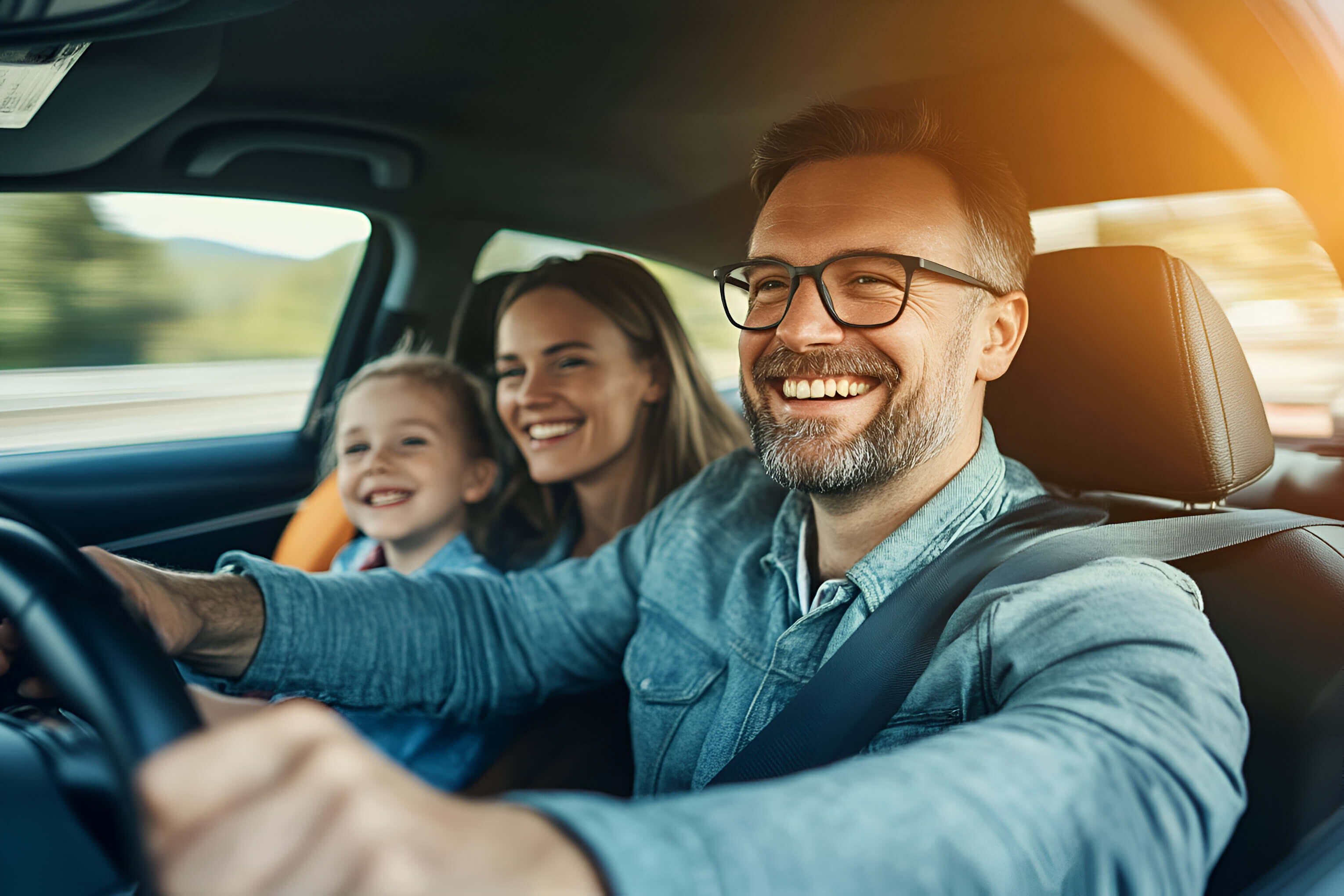 Familia en automóvil
